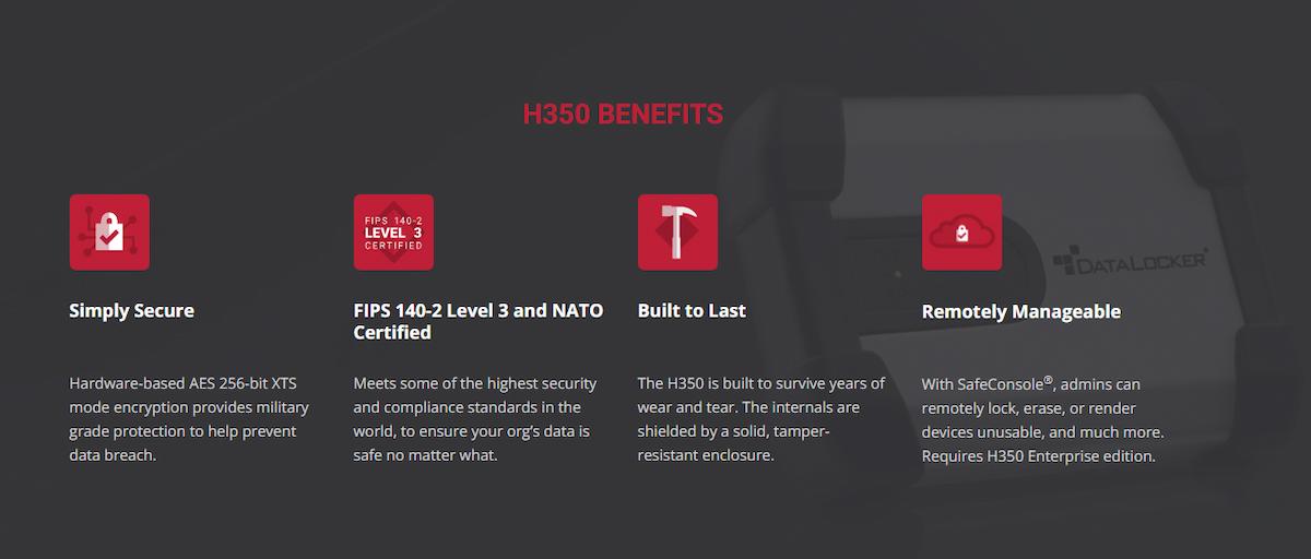 IronKey H350 Encrypted External Hard Drive – 1TB & 2TB, FIPS 140-2 IronKey H350 Encrypted External Hard Drive – 1TB & 2TB, FIPS 140-2